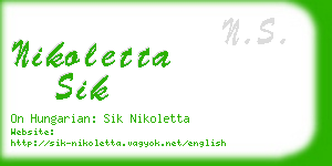 nikoletta sik business card